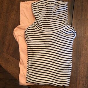 2 J. Crew tissue turtlenecks